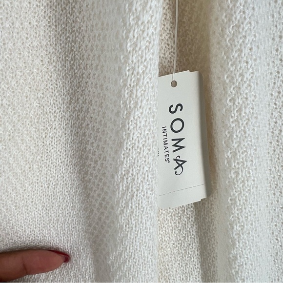 Soma WKND Intimates Eco Yarn Boatneck Long‎ Sleeve Ivory Sweater Open Knit Soft - Picture 7 of 12